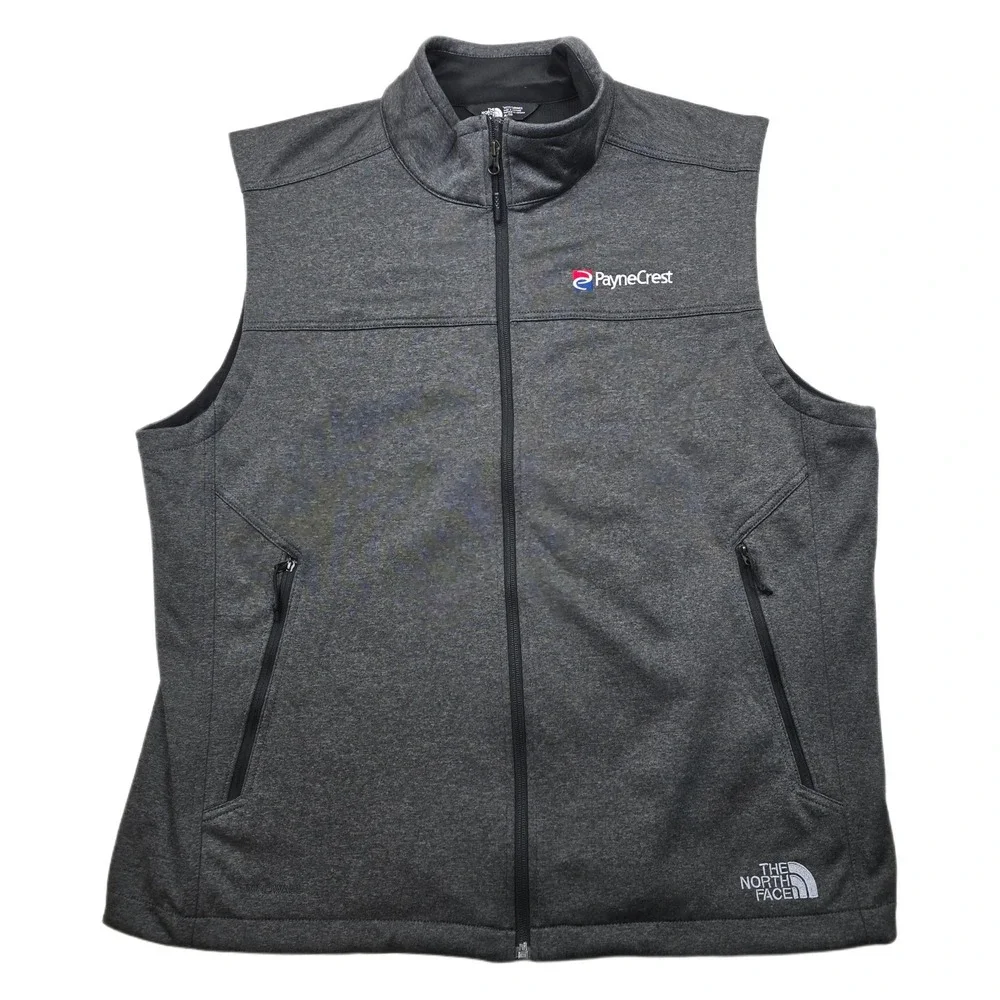 The North Face Windwall Vest Mens XL Charcoal Grey Full Zip Co. Logo